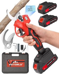 Veitorld Akku-Astschere 30 mm – 1000 W, 2×2,0 Ah & LED-Zähler