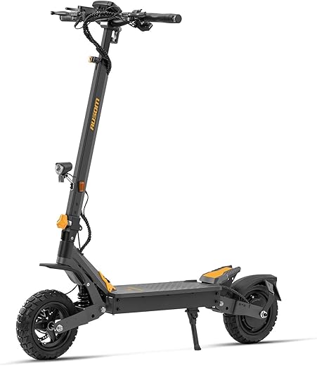 Ausom L1 E-Scooter mit Straßenzulassung (ABE), 70km Reichweite, 500W Motor, Batterie15.6Ah, 20°/36.4% Steigung, faltbar & leicht, Doppeltem Stoßdämpfungssystem, 10 Zoll Reifen