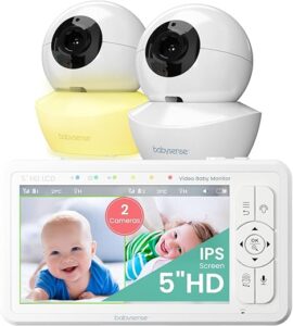 Babysense Babyphone HD 5″ mit 2 Kameras – ohne WLAN & mit Zoom