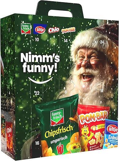 Intersnack Adventskalender 2025 – 810 g Knabber-Überraschung | Funny-Frisch, Pom-Bär, Chio & ültje Snacks | Knuspriges Geschenk für Snackliebhaber & Familie