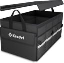 KNODEL Kofferraum-Organizer mit Deckel – faltbare Box (M, Schwarz)