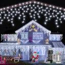 Ollny Eisregen-Lichterkette 15 m – 600 LEDs, 8 Modi & Fernbedienung