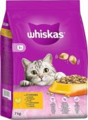 Whiskas Adult 1+ Trockenfutter mit Huhn – 7 kg Beutel