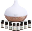 ASAKUKI 300 ml Aroma Diffuser mit 8 Ölen und 14 Farben LED