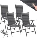 Gartenstuhl Florenz 4er-Set verstellbar mit Nackenkissen