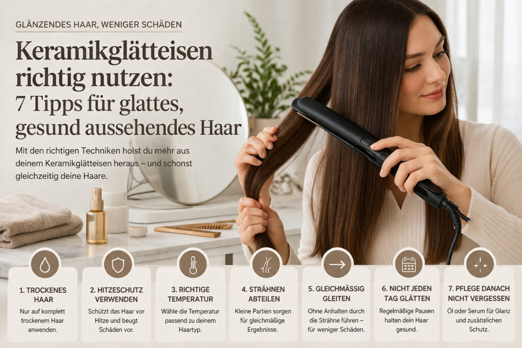 Keramikglätteisen richtig nutzen: 7 Tipps für glattes, gesund aussehendes Haar