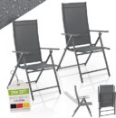Juskys Calena Gartenstühle im 2er-Set klappbar verstellbar