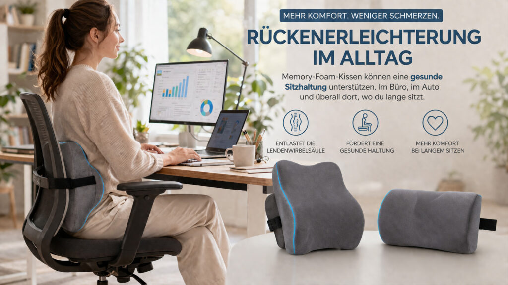 Rückenschmerzen beim Sitzen? 2 Kissen für mehr Entlastung
