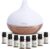 ASAKUKI 300 ml Aroma Diffuser mit 8 Ölen und 14 Farben LED